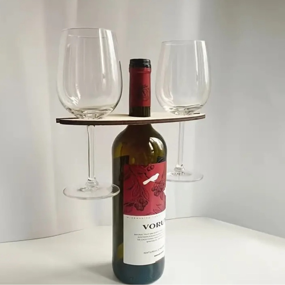 Wine and Glass Caddy for Two.  "Wine Not"
